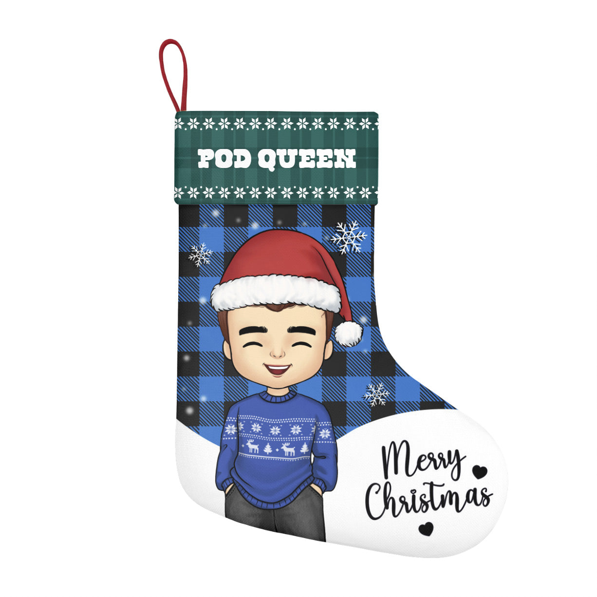 卡通人物亚麻圣诞袜-effect-image