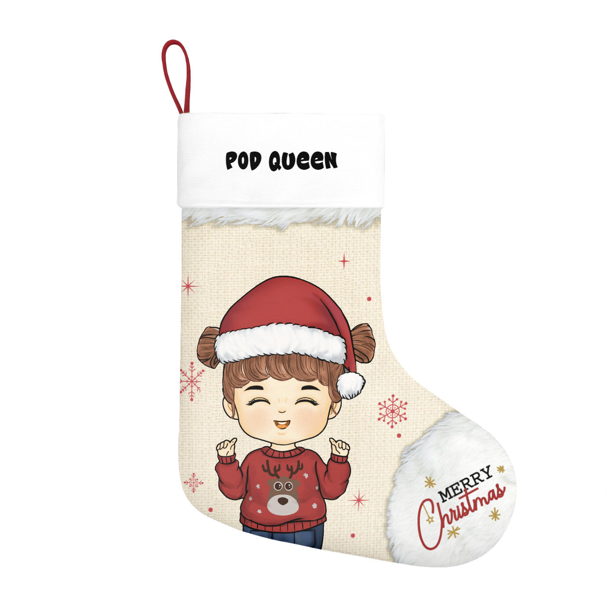 卡通人物亚麻圣诞袜-effect-image