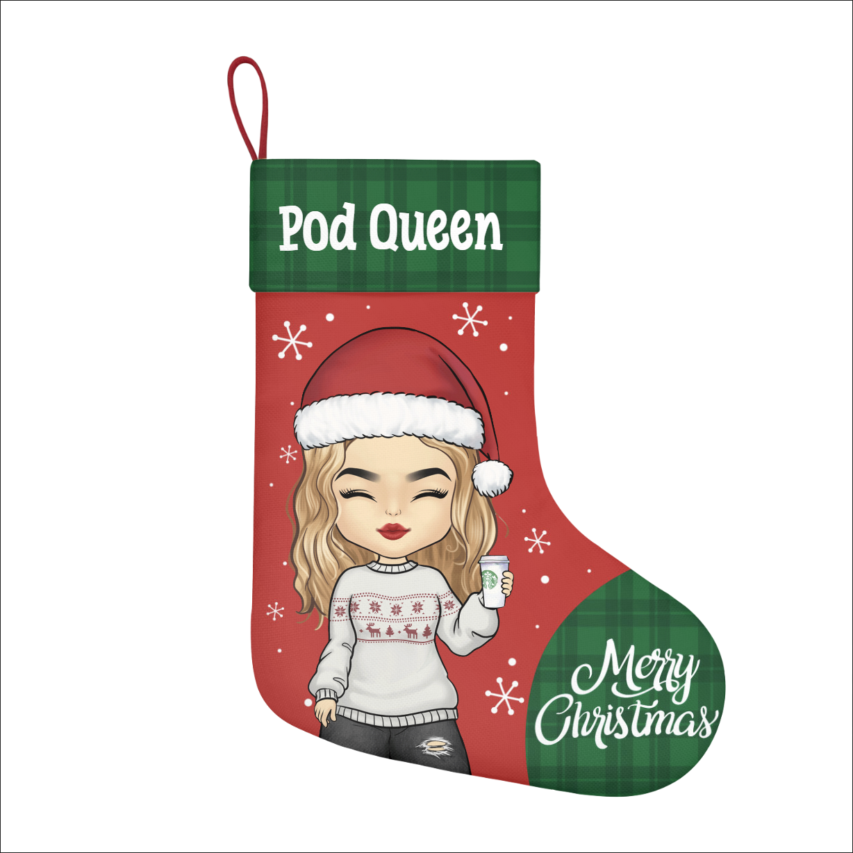 卡通人物亚麻圣诞袜-effect-image