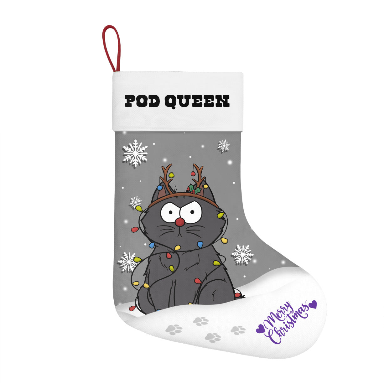 卡通猫狗亚麻圣诞袜-effect-image